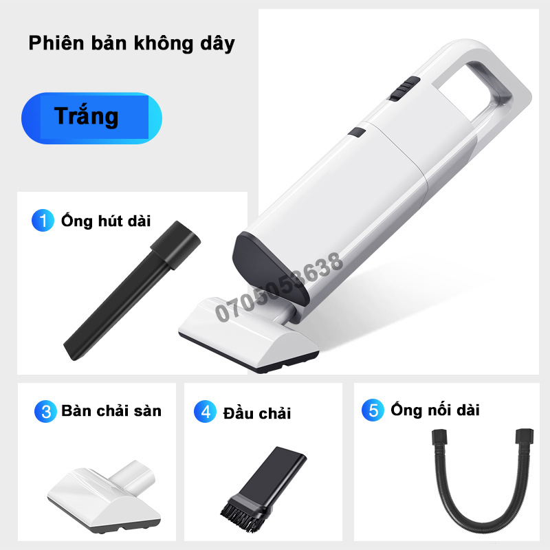 Máy hút bụi cầm tay mini  hút bụi giường, ô tô lực hút 9000PA  hàng chính hãng MHB02