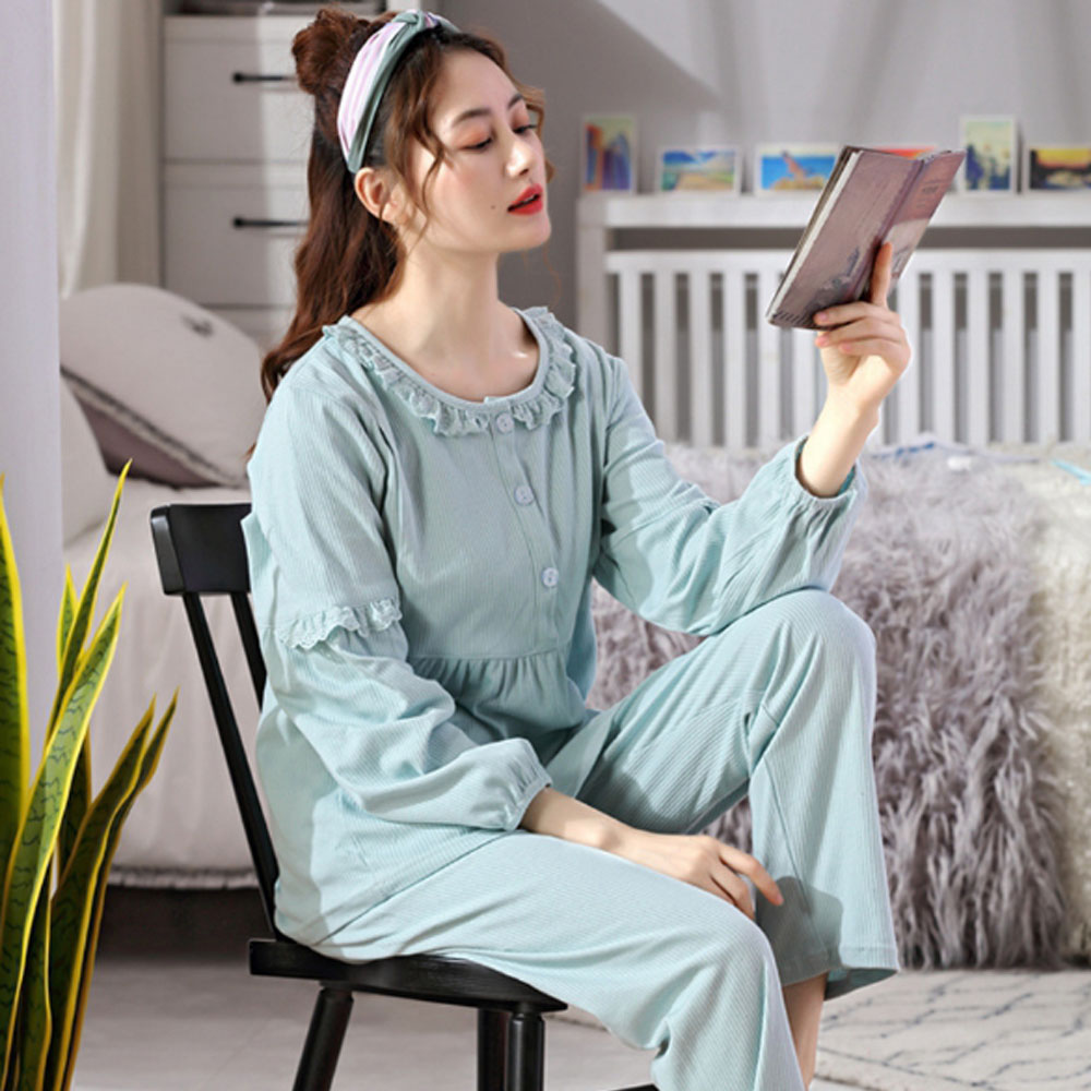 Bộ Đồ Bầu Và Sau Sinh Dài Tay Azuno AZ0976 Mặc Nhà Cao Cấp 100% Cotton Chất Mát, Mềm Mại, Không Nhăn