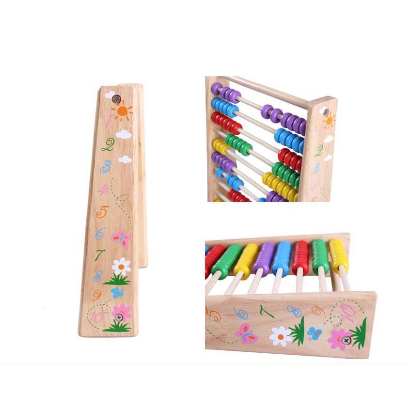 Bộ Bàn Tính Gỗ 100 Viên Cho Bé