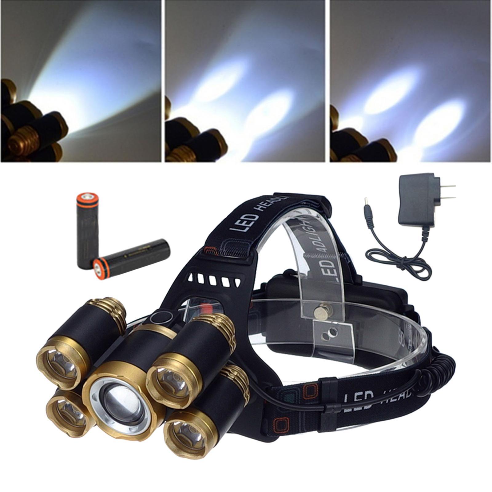 Super Bright Flashlight Rechargeable Work Headlight,Waterproof &amp; 18650 Headlamp with Zoomable Work Light, Head Lights for Camping, Hiking, Fishing