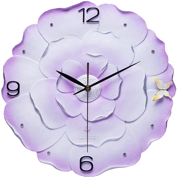 Đồng hồ treo tường hoa hồng tím
