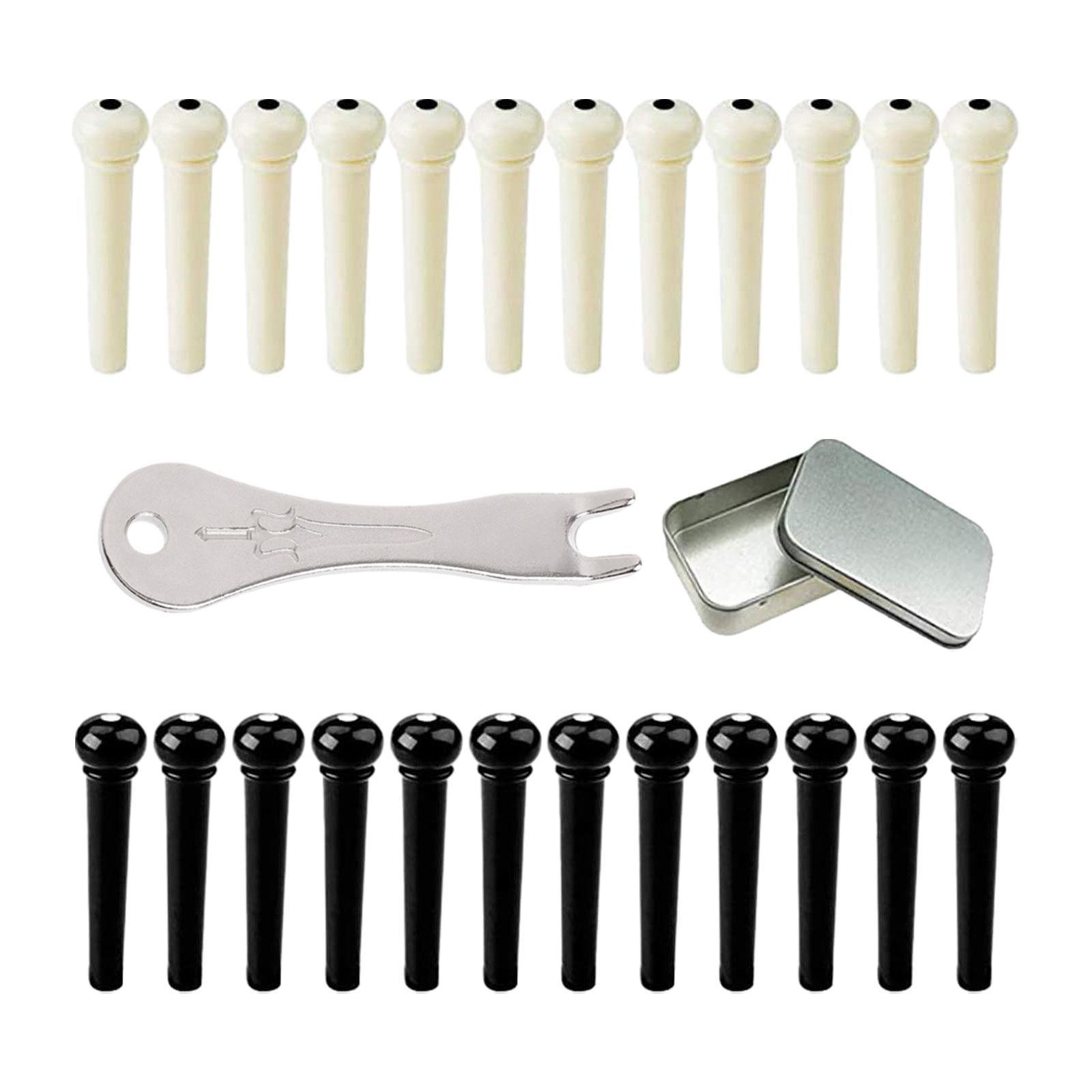 24Pcs Acoustic Guitar Bridge Pins Replacement String Peg for Acoustic Guitar
