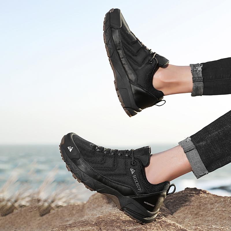 Đi bộ đi bộ đi bộ đi bộ đi bộ đường dài bằng lưới giày thể thao kéo dài trên đường mòn leo núi có thể mang theo giày chạy bộ ngoài trời Color: Black Shoe Size: 42