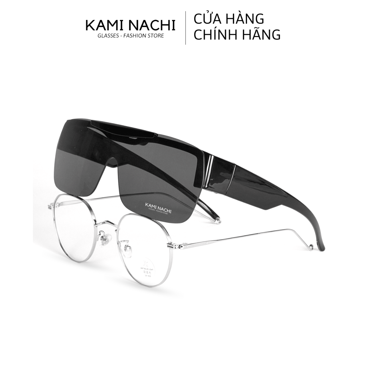 Gọng kính Shield Glasses chống phân cực, chống tia UV, có thể lật lên KAMI NACHI T8805