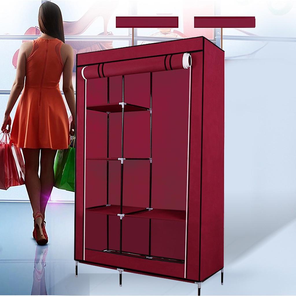 Tủ vải quần áo 2 buồng 6 ngăn Thăng Long- Hà Nội, khung sắt sơn tĩnh điện - tủ vải 2 buồng 6 ngăn