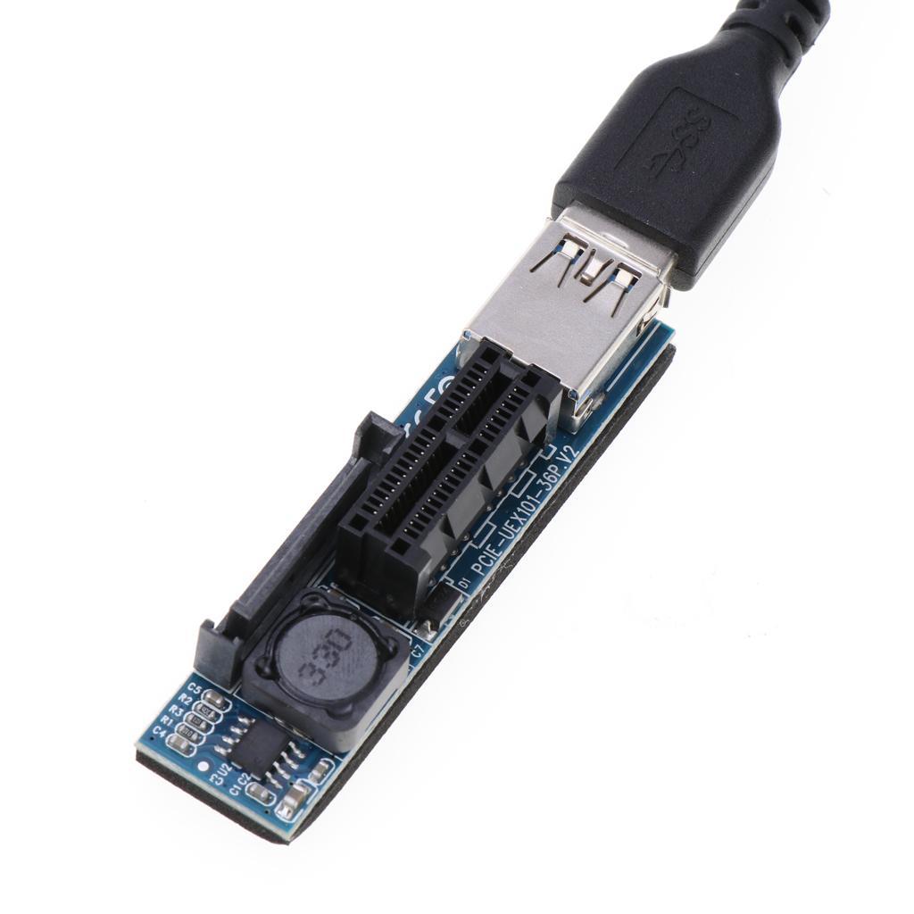 Express PCI-E 1X to 1X Extender Riser Card Adapter USB 3.0 Cable 0.3 M