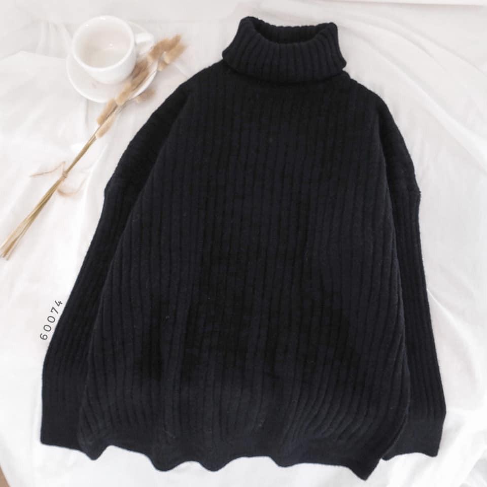 Áo len cổ lọ trơn sọc dài tay nhiều màu Unisex Ulzzang - Made by Fiin