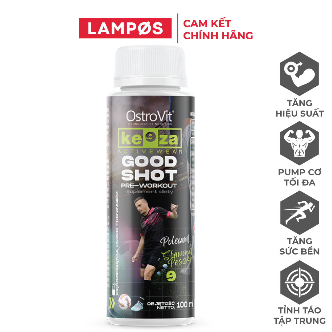 OstroVit KEEZA Good Shot Pre-Workout (100ml ) - Bổ Sung Năng Lượng Tức Thì, Tăng Hiệu Suất, Sức Bền, Tỉnh Táo &amp; Tập Trung | Nhập khẩu Ba Lan