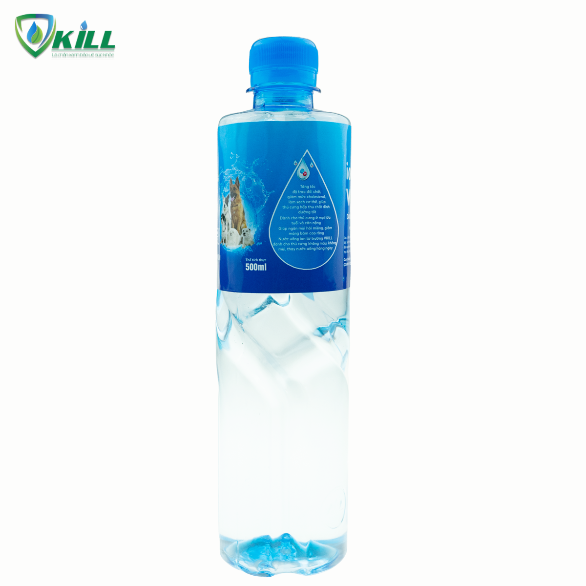 Nước uống cho chó mèo thú cưng vật nuôi Vkill Ion Water Pet 500ml giúp tăng cường trao đổi chất ngừa hôi miệng tăng đề kháng