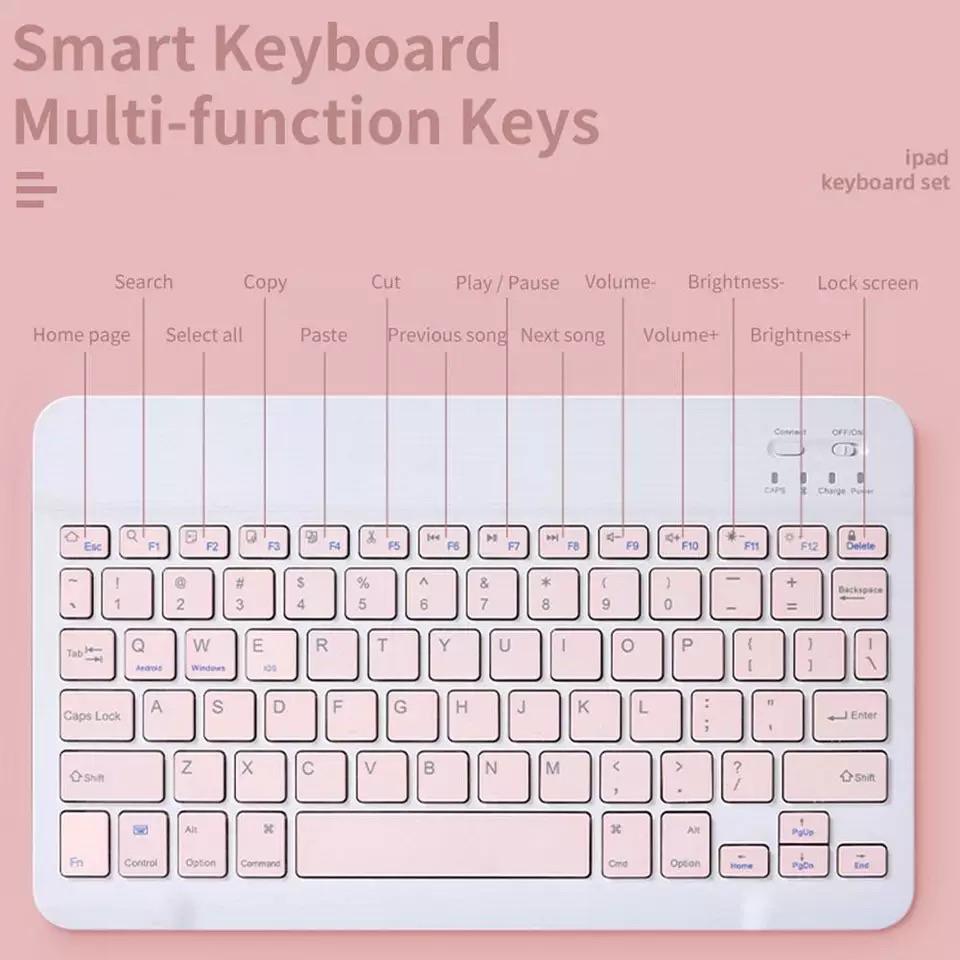 78 Phím Bàn Phím Không Dây Bộ Sạc Hỗn Hợp Roud Keycap Màu Kẹo Cho Laptop Notebook PC Bluetooth Bàn Phím Và Chuột