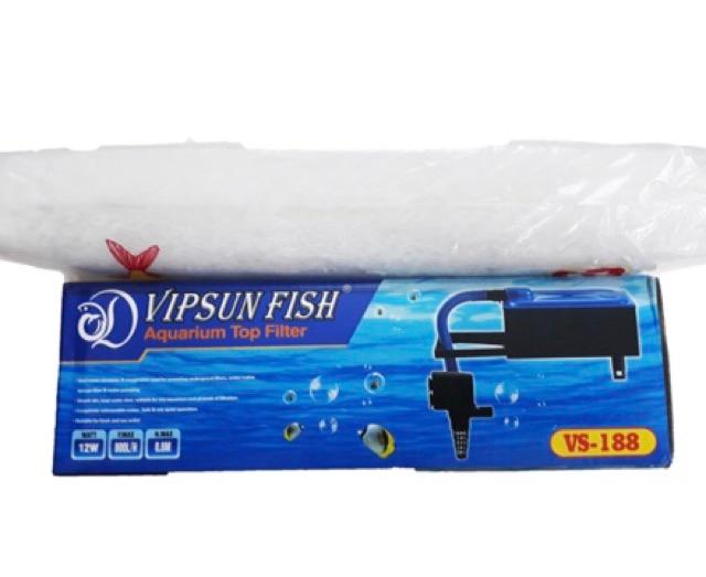 Bộ Máng và Máy Bơm Lọc Nước Hồ Cá Vipsun Fish VS-188 và Bông Lọc (Hàng Công Ty)