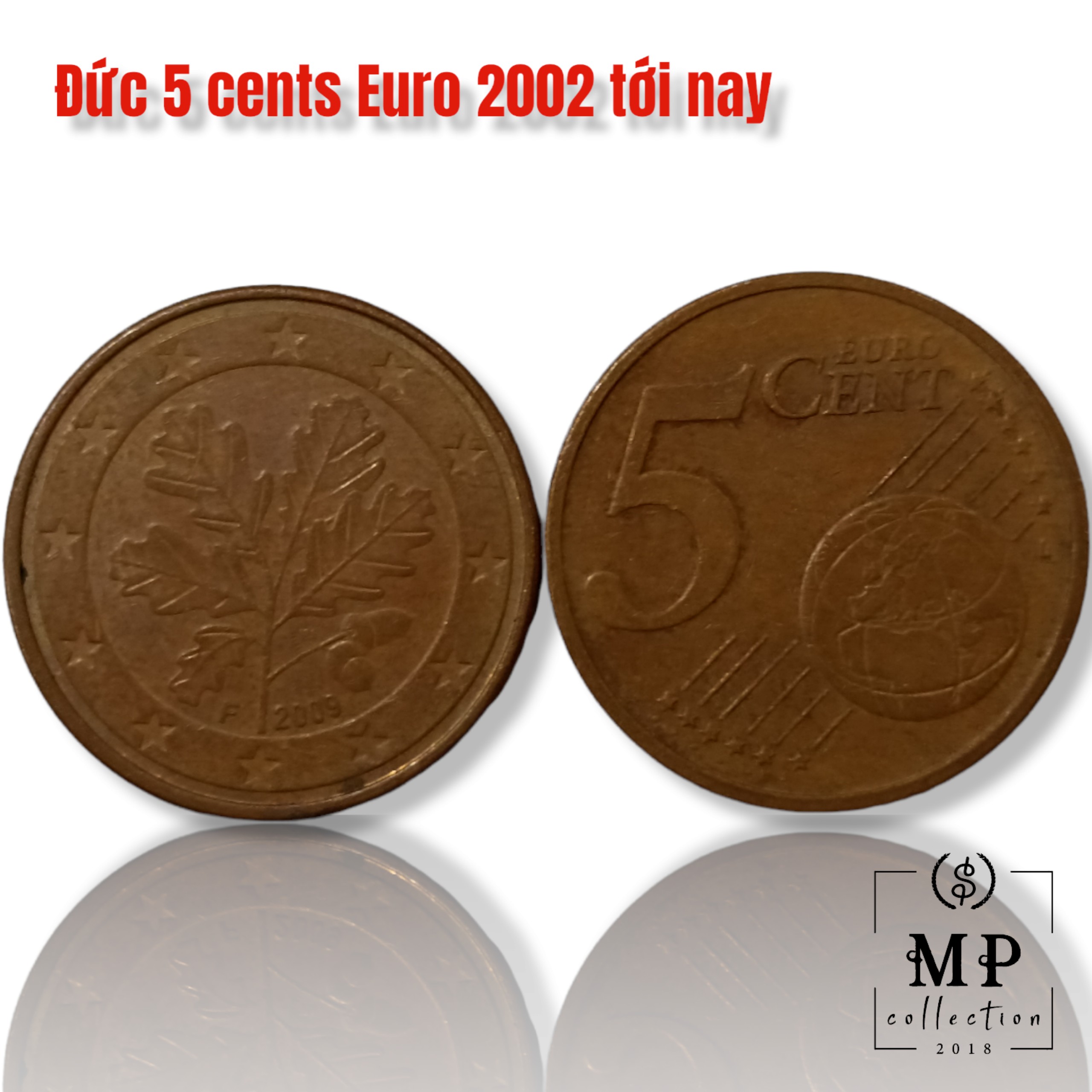 Đồng xu sưu tầm Đức 5 cents Euro 2002 tới nay