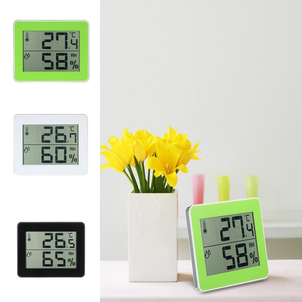 Digital Indoor Thermometer Hygrometer Temperature Measurement Tester Green
