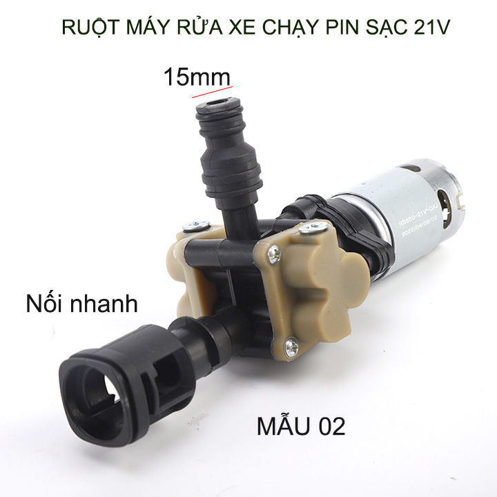 [Phụ kiện] Đầu máy bơm rửa xe dùng pin sạc 21V