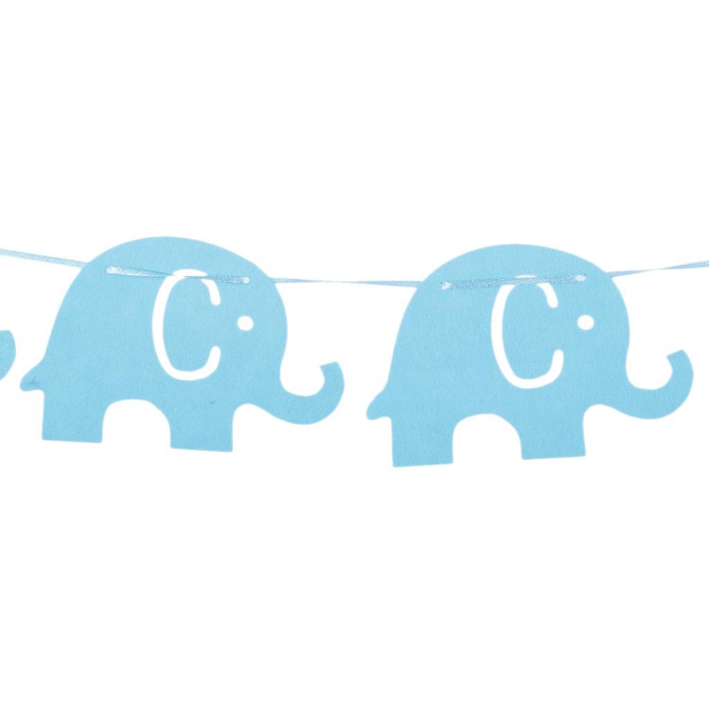 10 Pieces Bunting Garland Bunny Bear Hanging Banner Blue Elephant