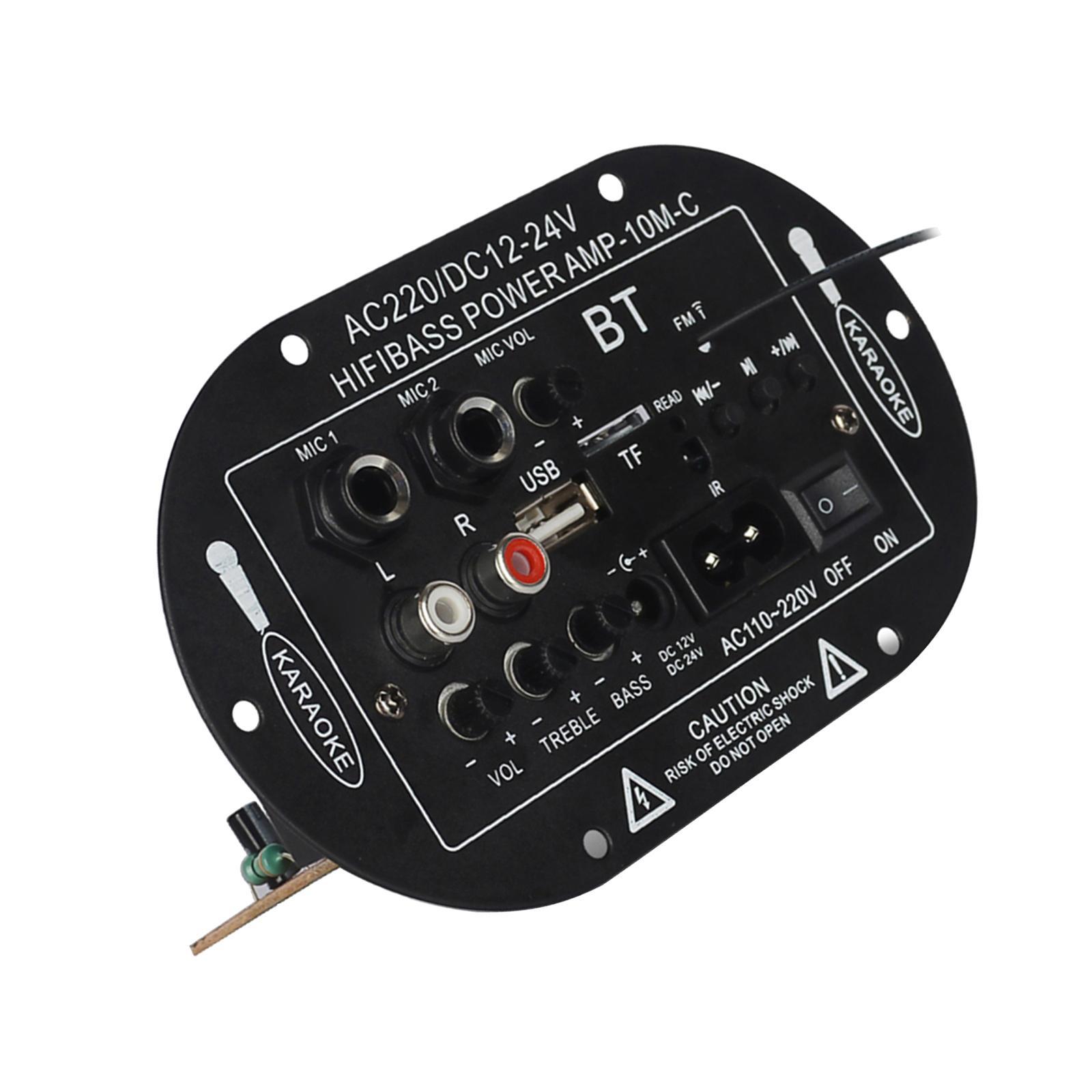 2MIC 8" / 10" Speaker Bluetooth  Board USB FM Radio TF Subwoofer