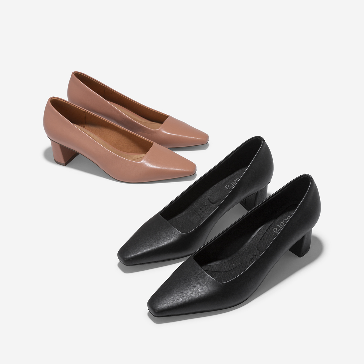 Giày bít mũi block heel da thật - BMN 0636