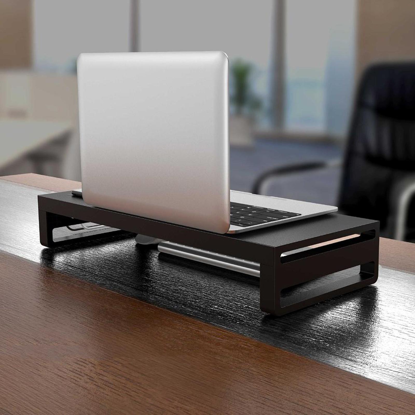 Metal Laptop Monitor Desk Stand Computer Riser Support Table Desk Organizer
