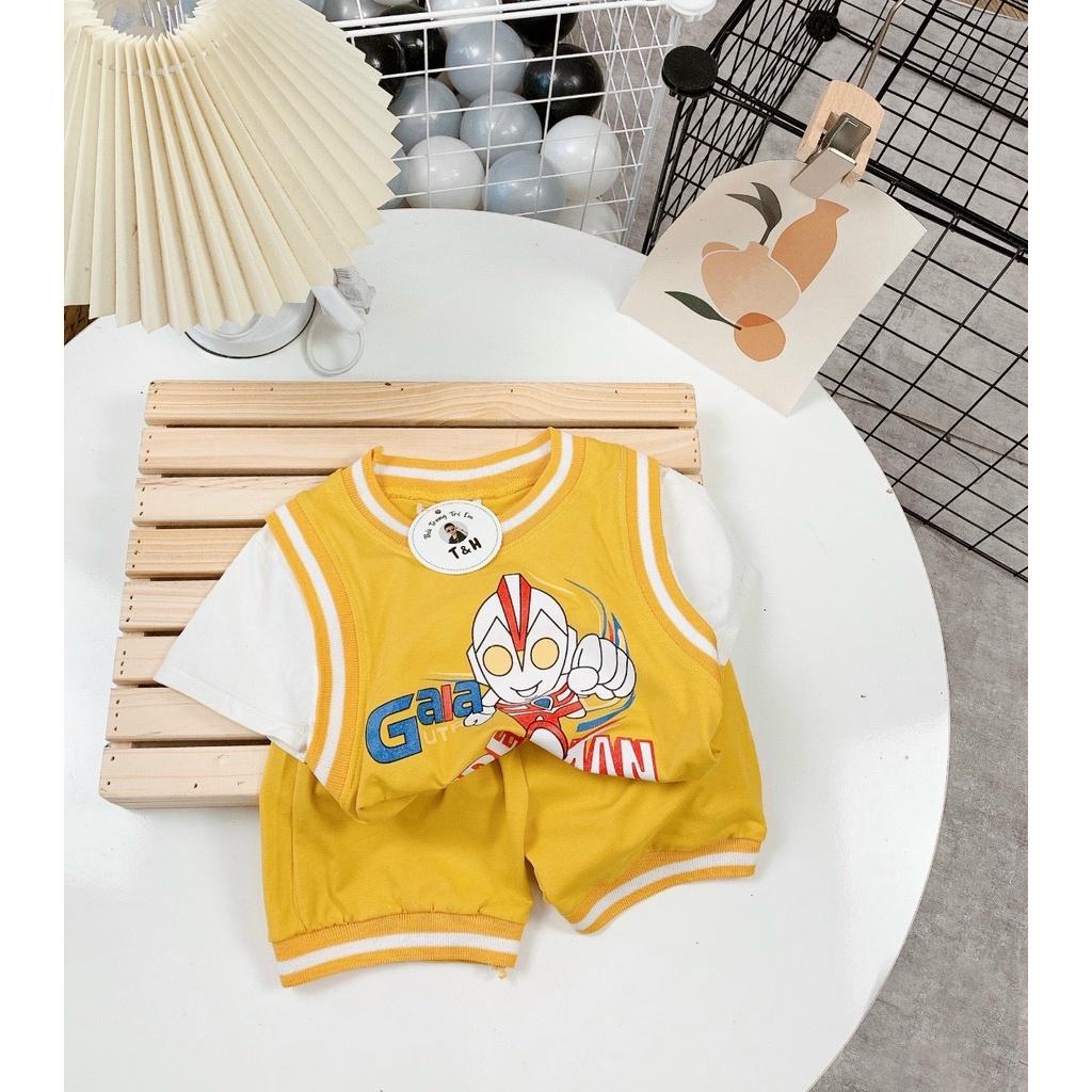 Bộ cộc tay chất Cotton tàu phiên bản siêu nhân cực đẹp thoáng mát mùa hè cho bé SAM.KIDS68