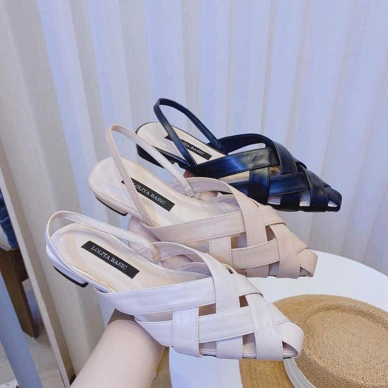 giày sandal nữ rọ đan mũi nhọn