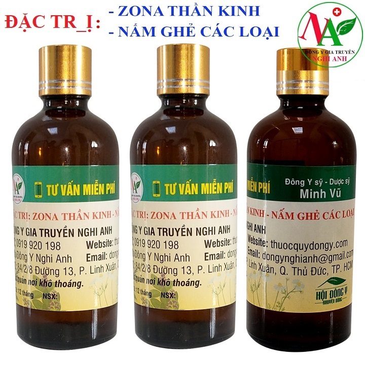 Thuốc Bôi Đặc Trị Zona Thần Kinh, Nấm Ghẻ, Ngứa Dị Ứng Hiệu Quả Đông Y Nghi Anh Lọ 100ml