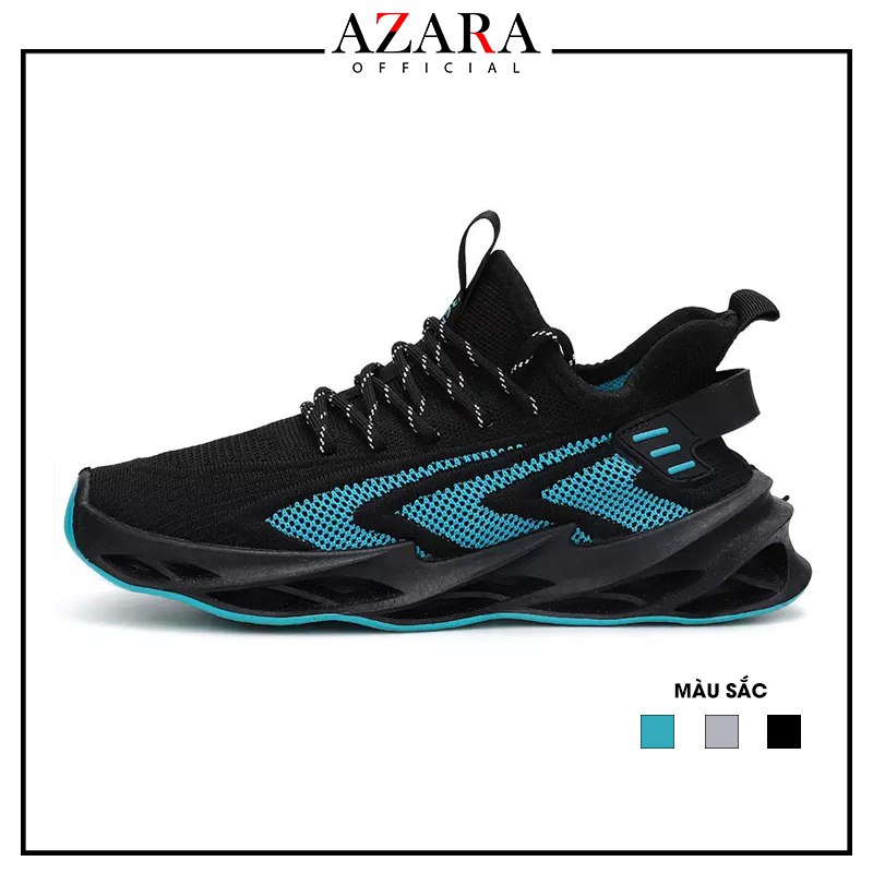 Giày Thể Thao Nam AZARA - Giày Sneaker Màu Đen - Xanh Đen - Xám, Đế Êm, Chống Trơn Trượt, Ôm chân - G5075