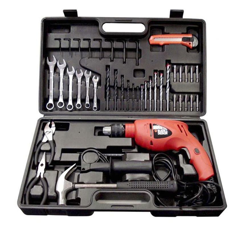 Máy Khoan Búa 120 Chi Tiết Black & Decker HD560K-B1 - Cam