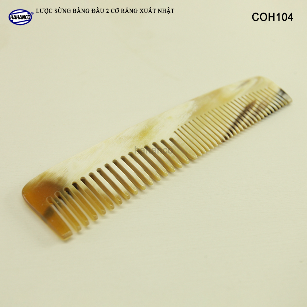 Lược sừng bằng đầu hai loại răng (Size: M - 12,5cm) COH104 - Lược xuất khẩu Nhật - Chăm sóc tóc