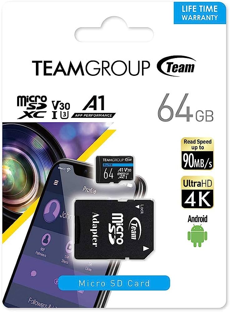 Thẻ nhớ microSDXC TEAM Group Elite V30 A1 class10 lên đến 100MB/s Kèm Adapter - Hàng Chính Hãng