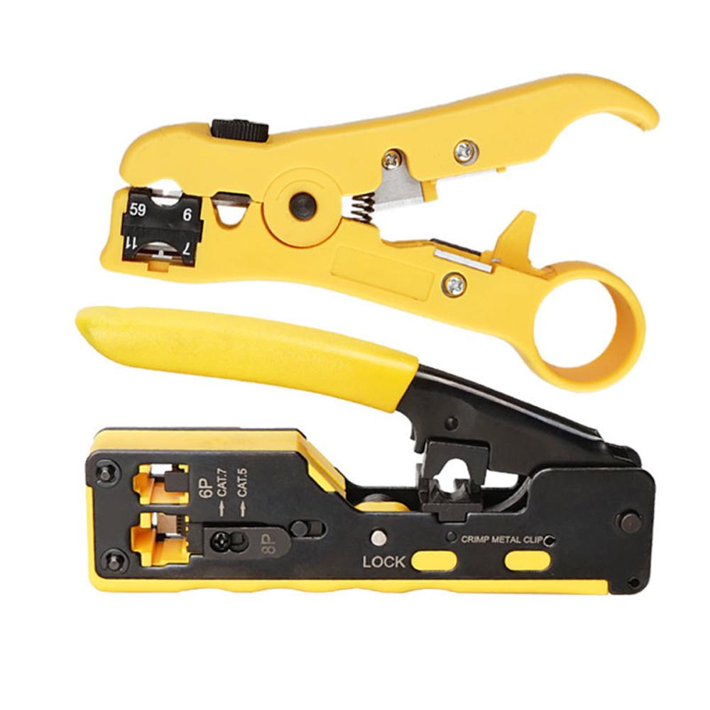 Ethernet Cable Stripper Clamp rj45 Network Tools 4P/6P/8P Crystal Heads Cable Pliers Seven Type of Through Hole Cable