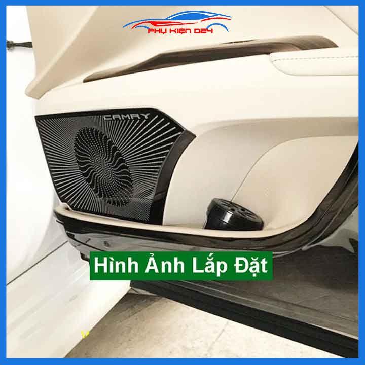 Bộ ốp màng loa vân Titan cho xe Camry 2019-2020-2021-2022 chống xước trang trí nội thất ô tô