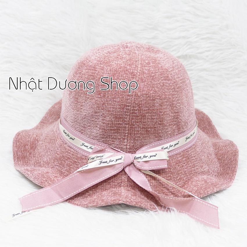 Nón tai bèo Just For You hàng Quảng Châu vành có độ gợn sóng, phía trong có 2 dây rút và vành rộng 8cm