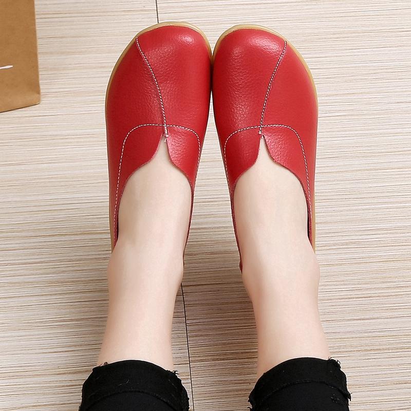 2020 Fashion women outdoor soft leather casual flat shoes