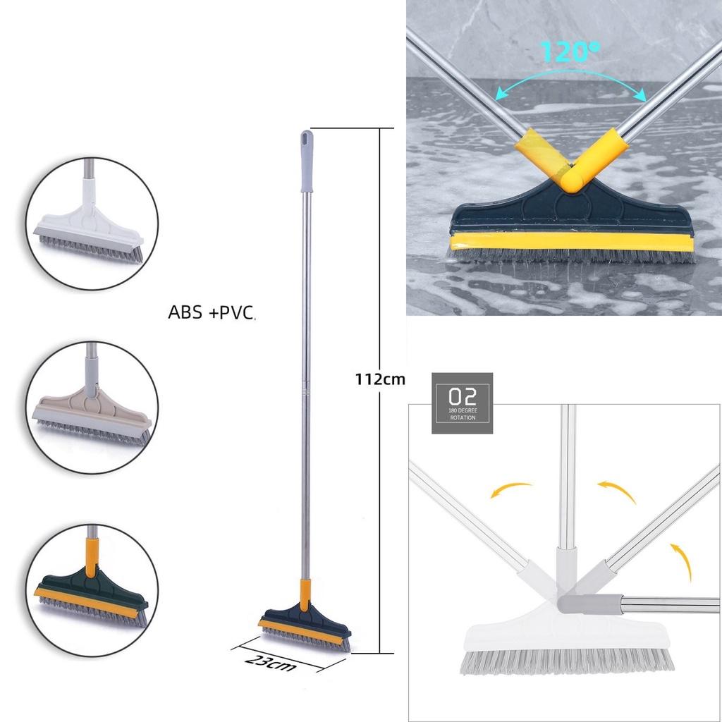Chổi Chà Sàn Nhà Tắm Thông Minh Thiết Kế Đầu Gạt Nước Và Đầu Chổi Xoay 120 Độ Quét Nhà Siêu Sạch Mọi Góc Bẩn