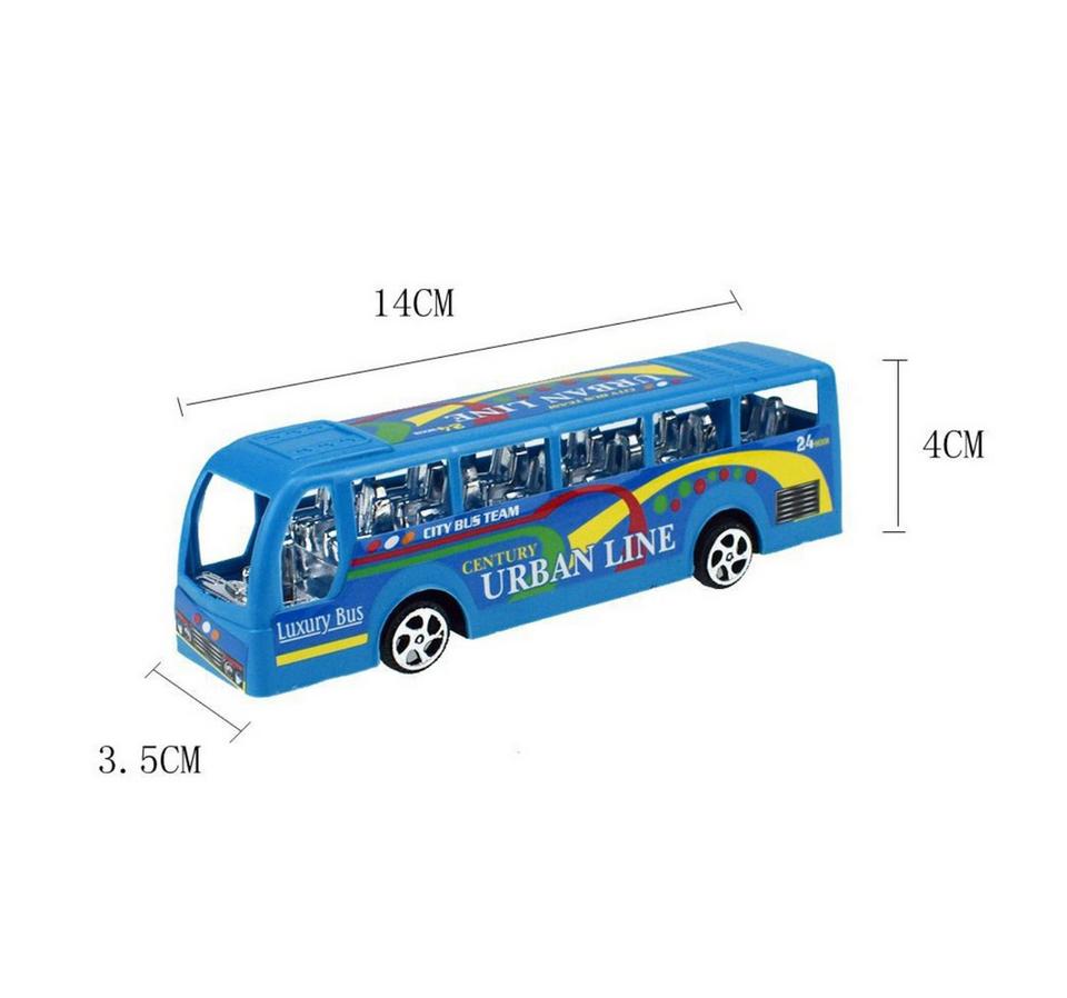 Mô hình xe buýt chạy cót độc đáo cho bé - Kích thước 13 cm - Giao màu ngẫu nhiên