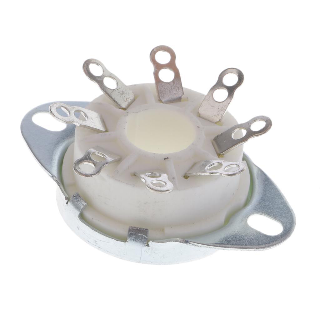 GZC8-Y-6 Ceramic 8pin PCB Mounting Tube Socket for KT88/6550/EL34 6SN7 6V6