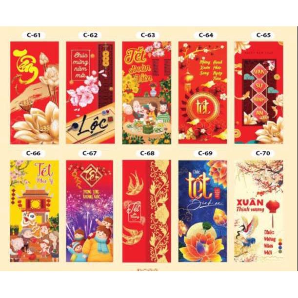 Combo 50 - 100 Bao Lixi 2022 Chúc mừng năm mới - Nhâm Dần