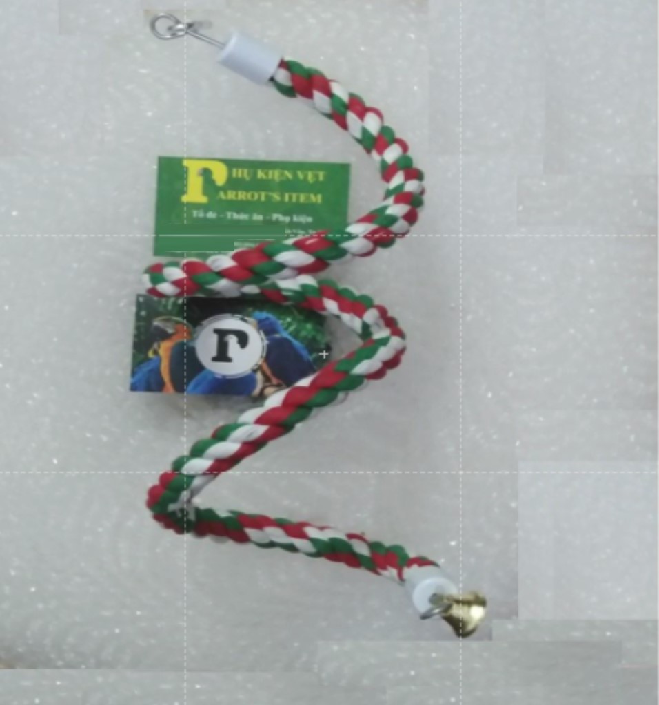 ĐỒ CHƠI DÂY THỪNG COTTON DẠNG XOẮN ỐC LÀM ĐỒ CHƠI CHO CHIM, VẸT