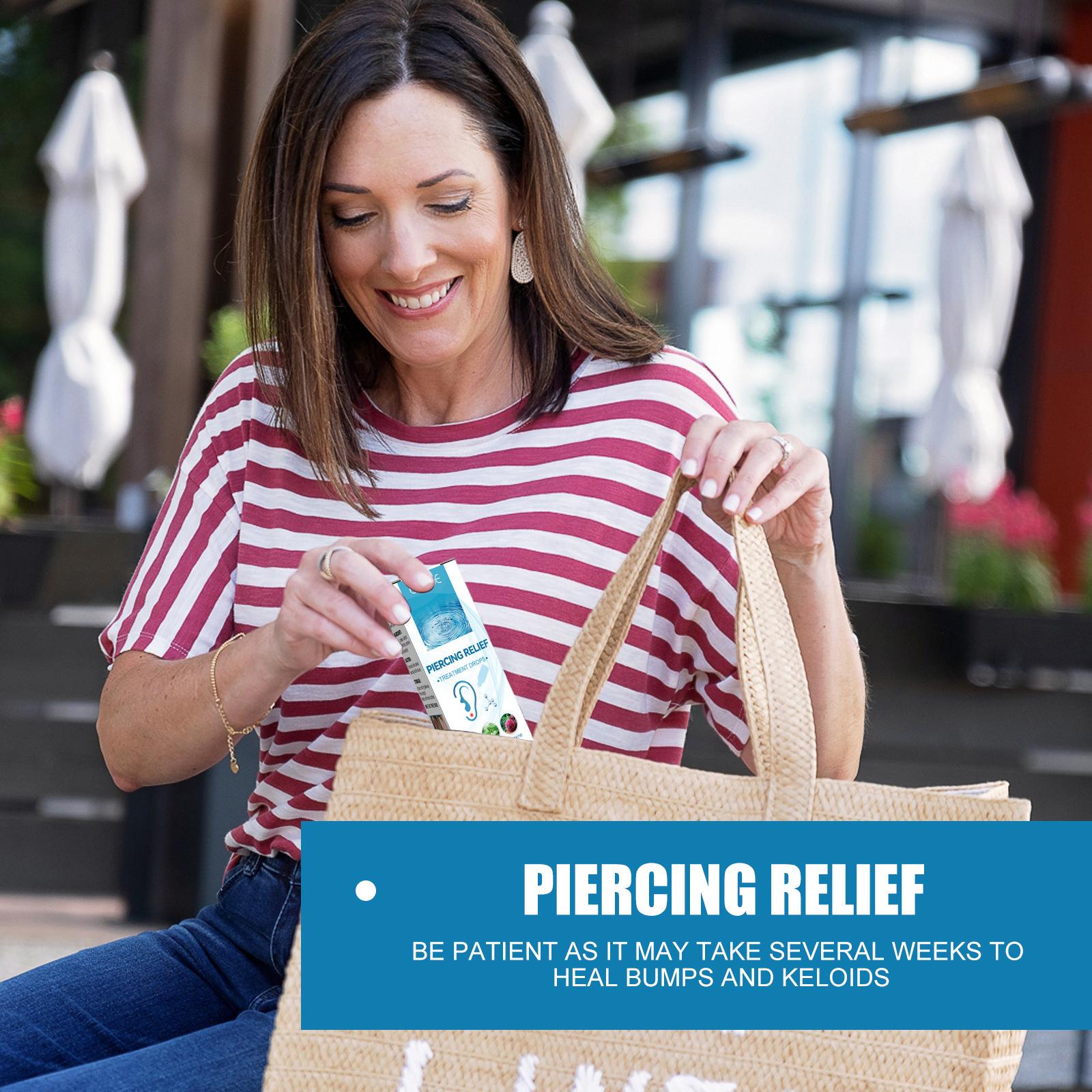 EELHOE 30ml Piercing Relief Treatment Drops Aftercare Treatment Gentle Soothing Bumps Keloid for Ears Nose Nipples Facial Body Areas