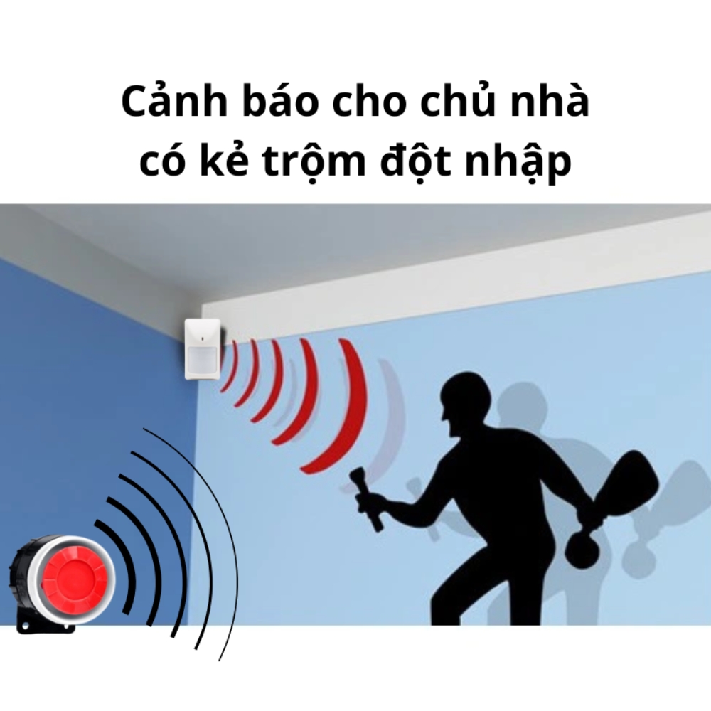 Cảm biến chống trộm mắt hồng ngoại có dây tùy chỉnh độ nhạy và chống nhiễu PIRW1