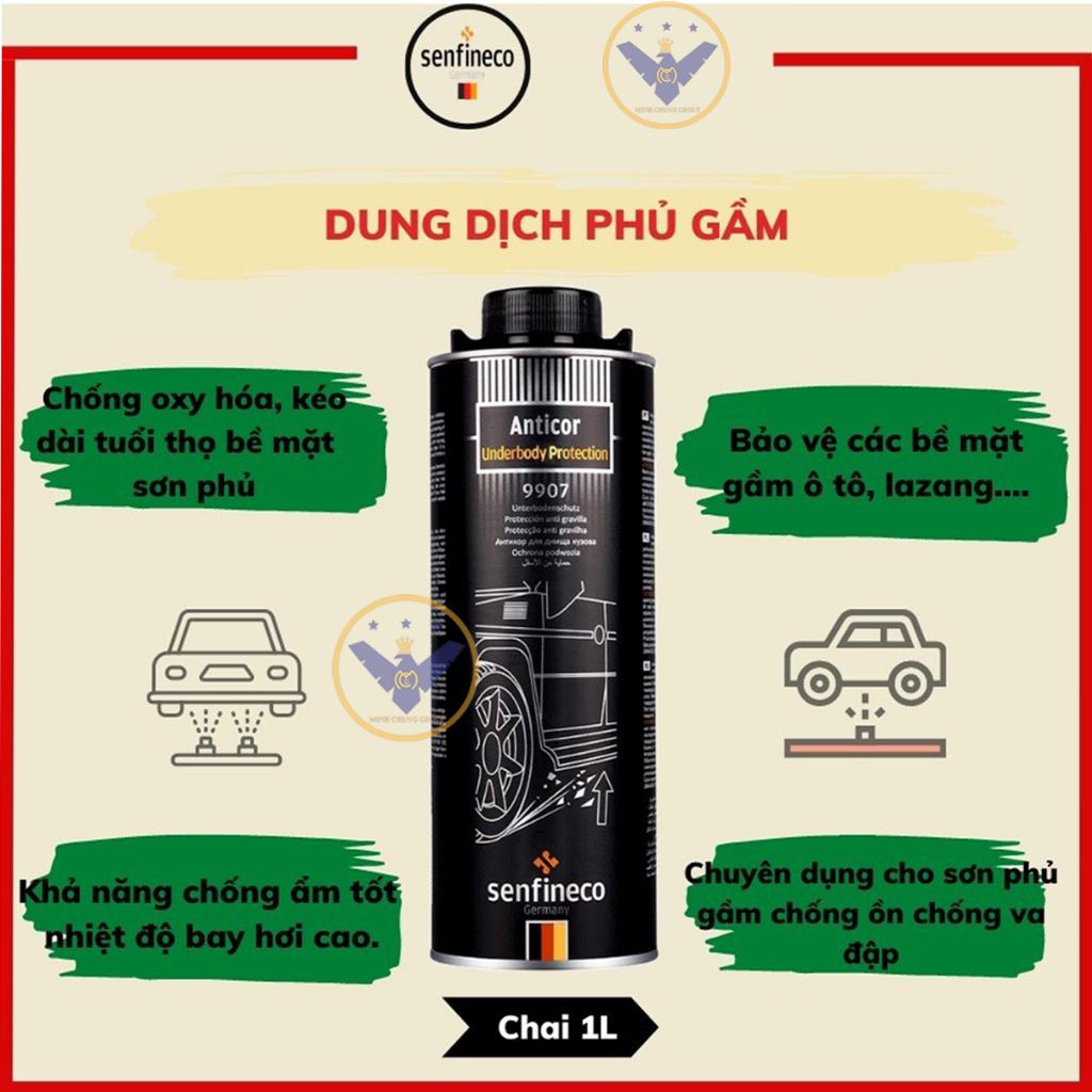 Xịt phủ gầm gốc nhựa cao su Senfineco 9907 Anticor Underbody Protection -1 Lít