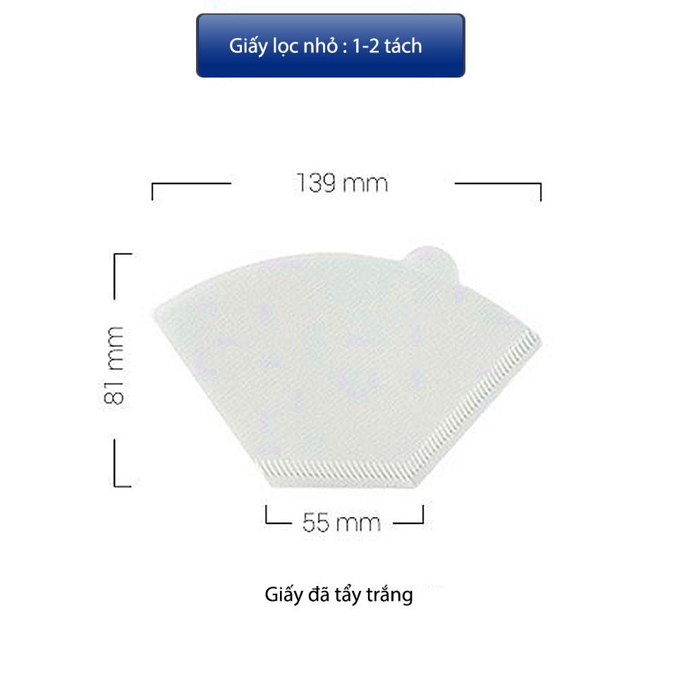 Bịch 100 tờ giấy lọc cà phê nón cụt cho phễu Kalita & máy pha tự động