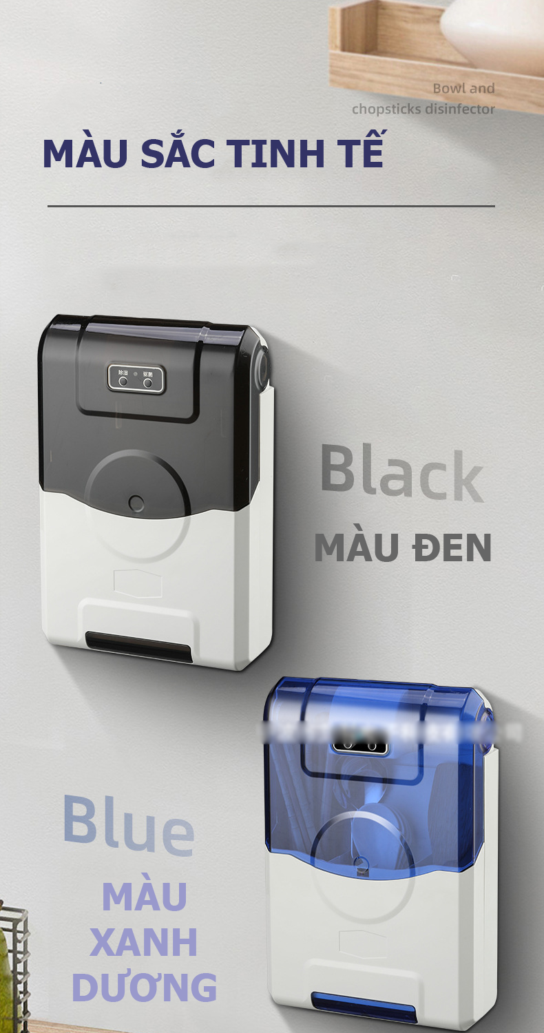 Hộp đựng đũa muỗng treo tường sấy khô hút ẩm và khử trùng bằng tia cực tím tiện dụng cho nhà bếp GD00018