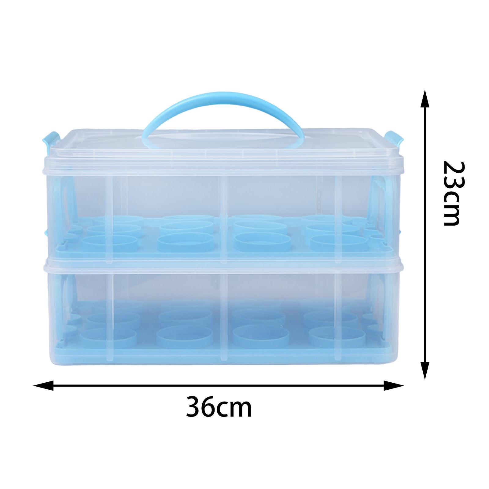 Muffin Stackable Cake Caddy with Handle and Lid Cupcake Carrier Storage for Desserts