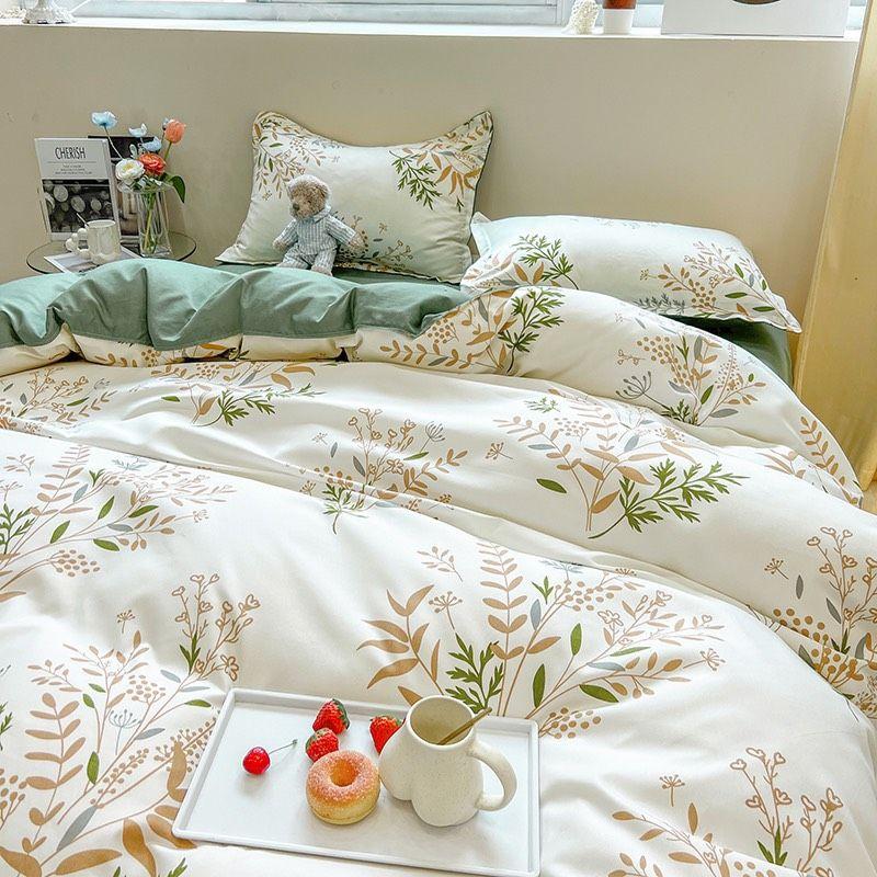 Bộ chăn ga gối cotton poly Hoa Nhí 2022. Chăn ga phong cách Hàn Quốc QUY Bedding
