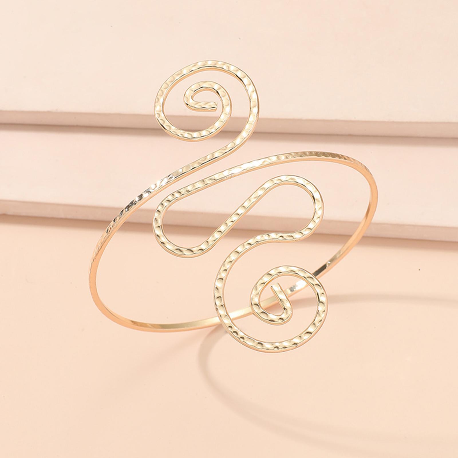 Leaf Feather Arm Bracelet Chain for Women Girls Open Upper Arm Bangle Armlet
