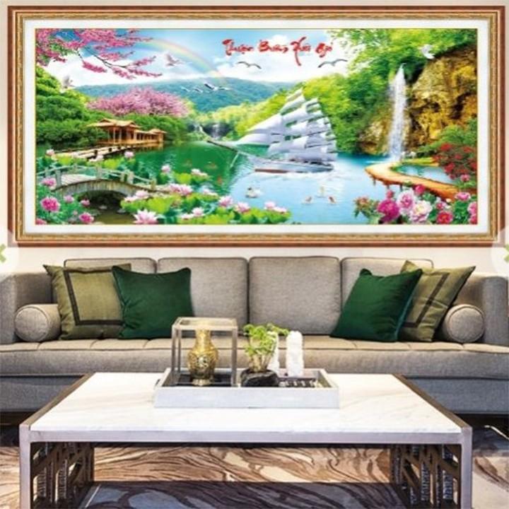 Tranh thêu thuận buồm xuôi gió MN0126 - kích thước: 160 * 75cm.