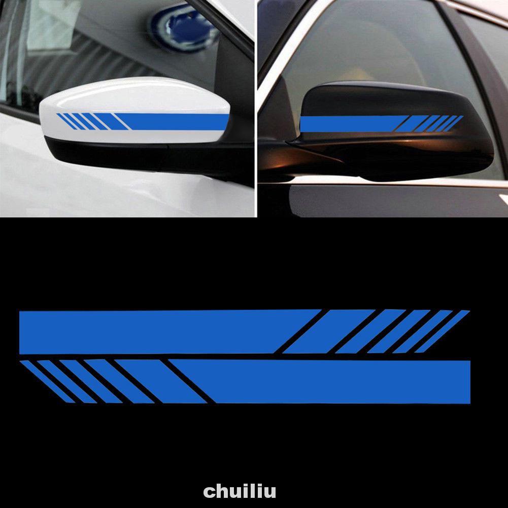 2 Sticker Dán Kính Chiếu Hậu Xe Hơi Họa Tiết Kẻ Sọc