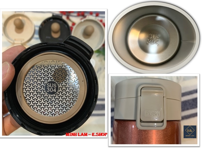 Bình giữ nhiệt, bình coffee Inox 2 lớp SUS 304 nắp bật tiện dụng 500ml