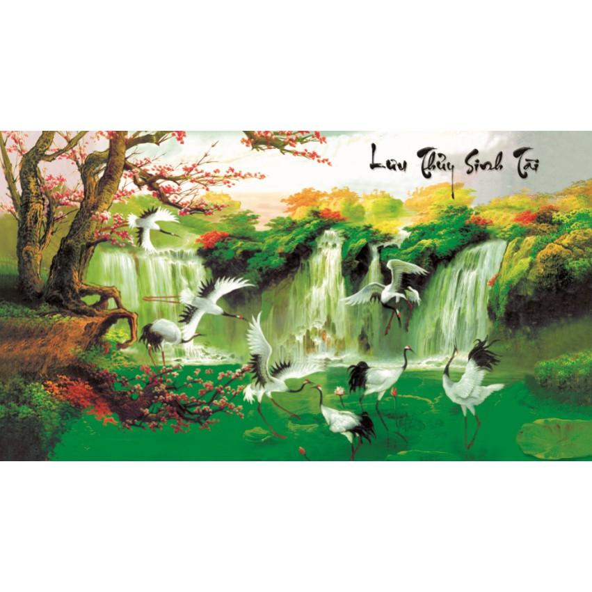 Tranh dán tường HD Lưu thủy sinh tài HUD0002 KT 80 x 45 cm